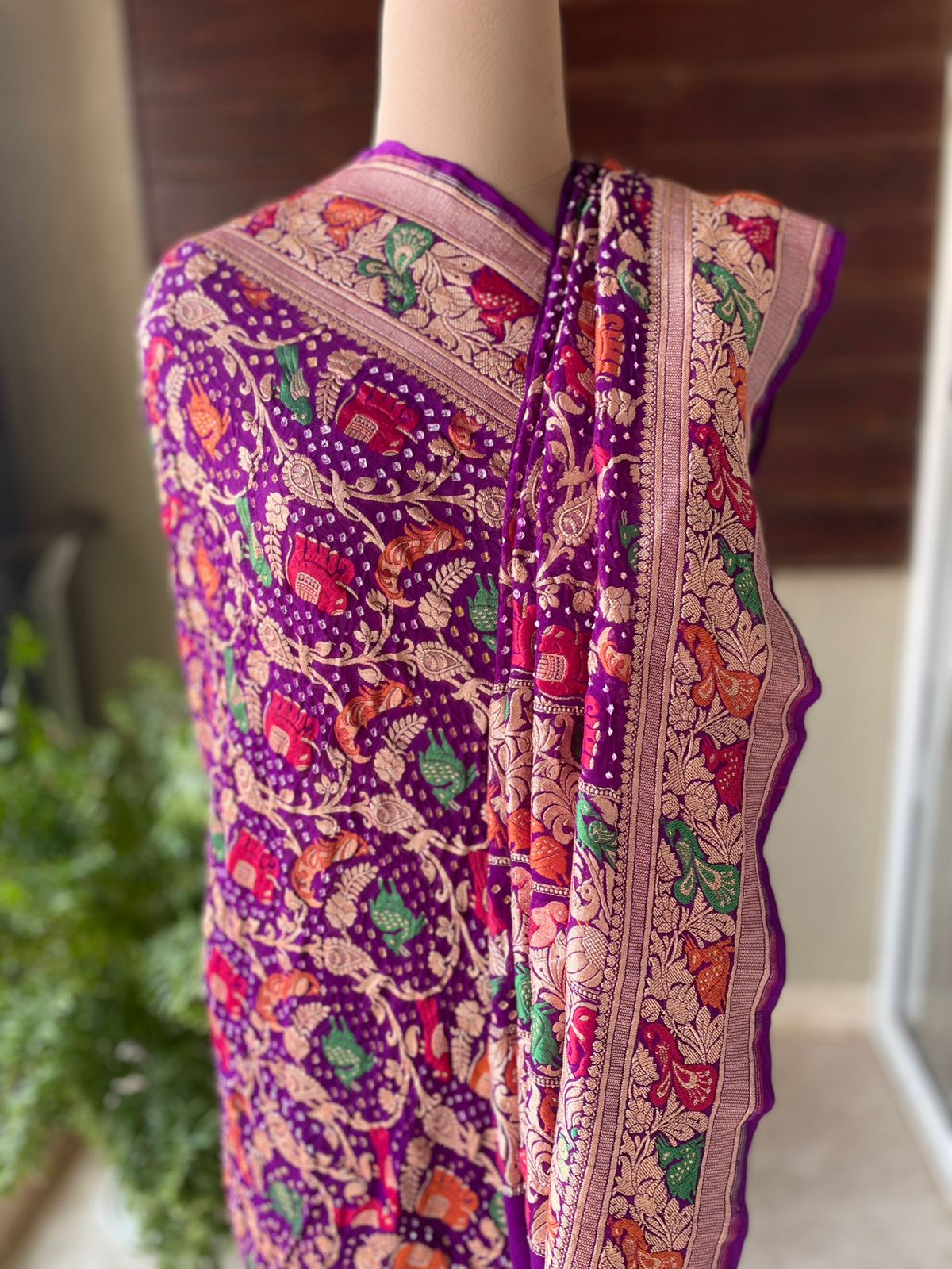 Gautami - Purple Meenakari Tilfi Dupatta