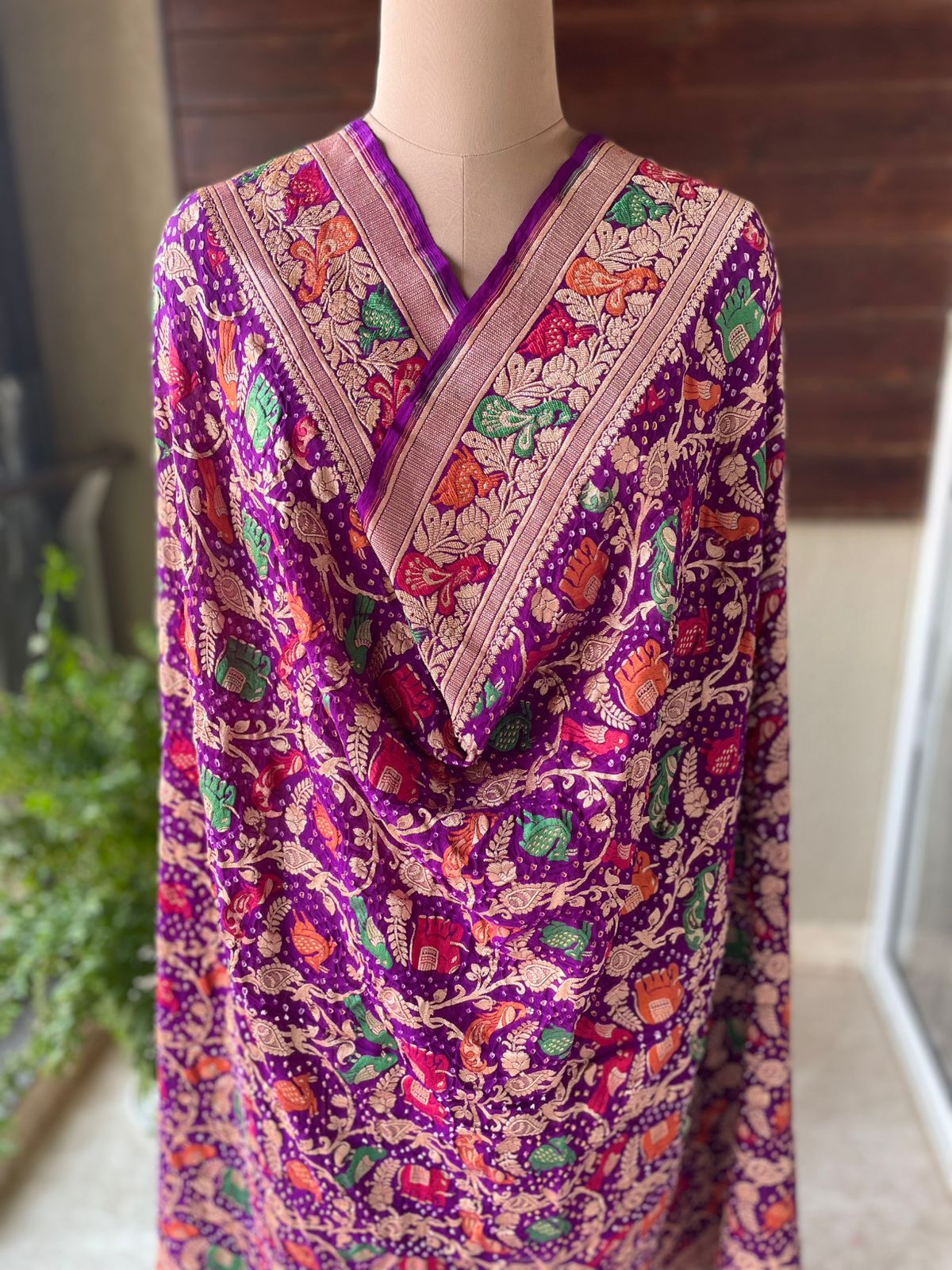 Gautami - Purple Meenakari Tilfi Dupatta