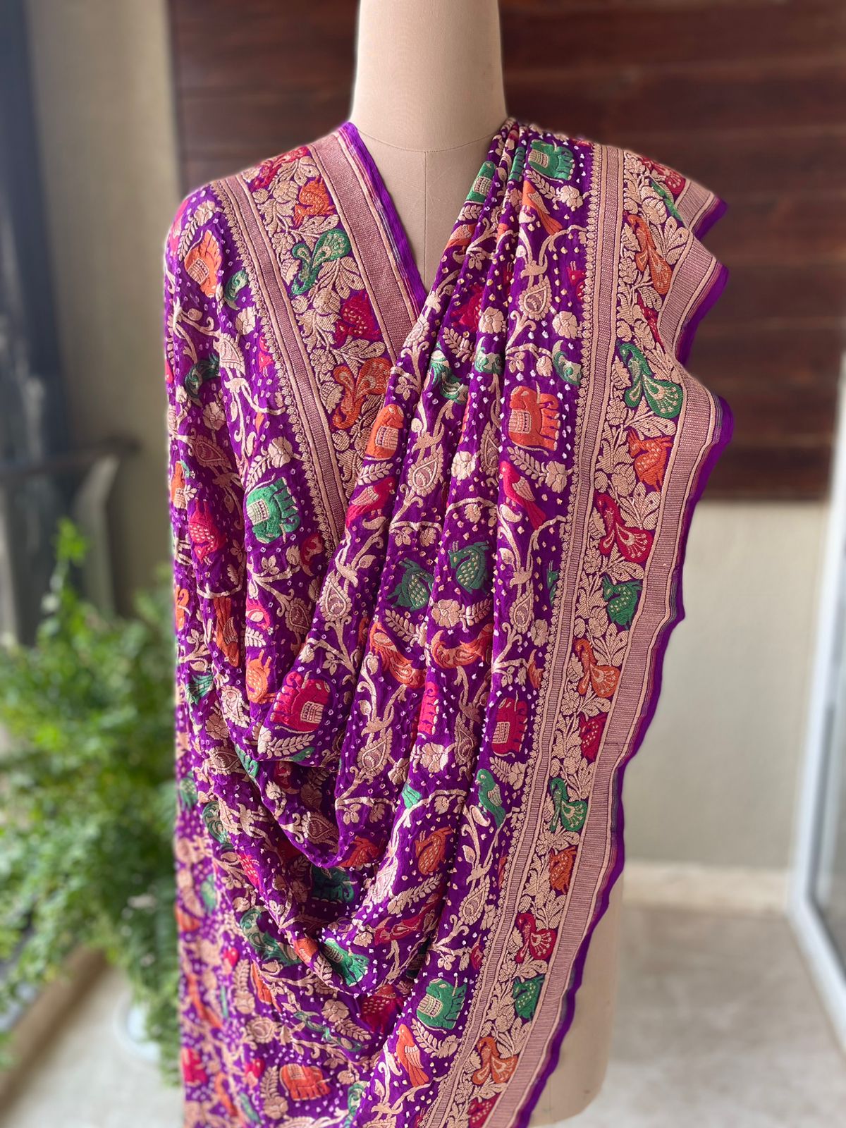 Gautami - Purple Meenakari Tilfi Dupatta