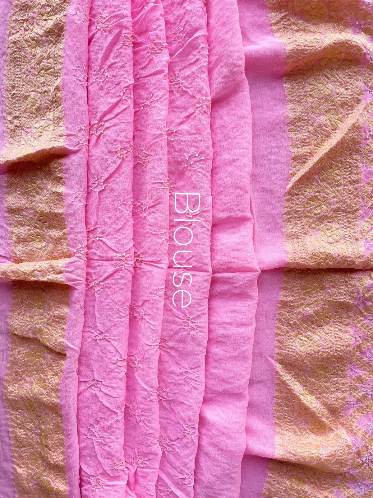 Jia - Peach Bandhani Banarasi Saree