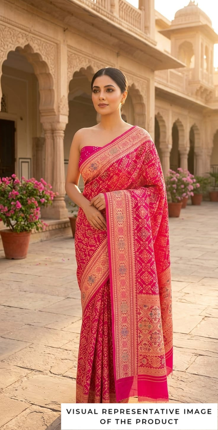 Anjali - Pink Meenakari Bandhani Saree