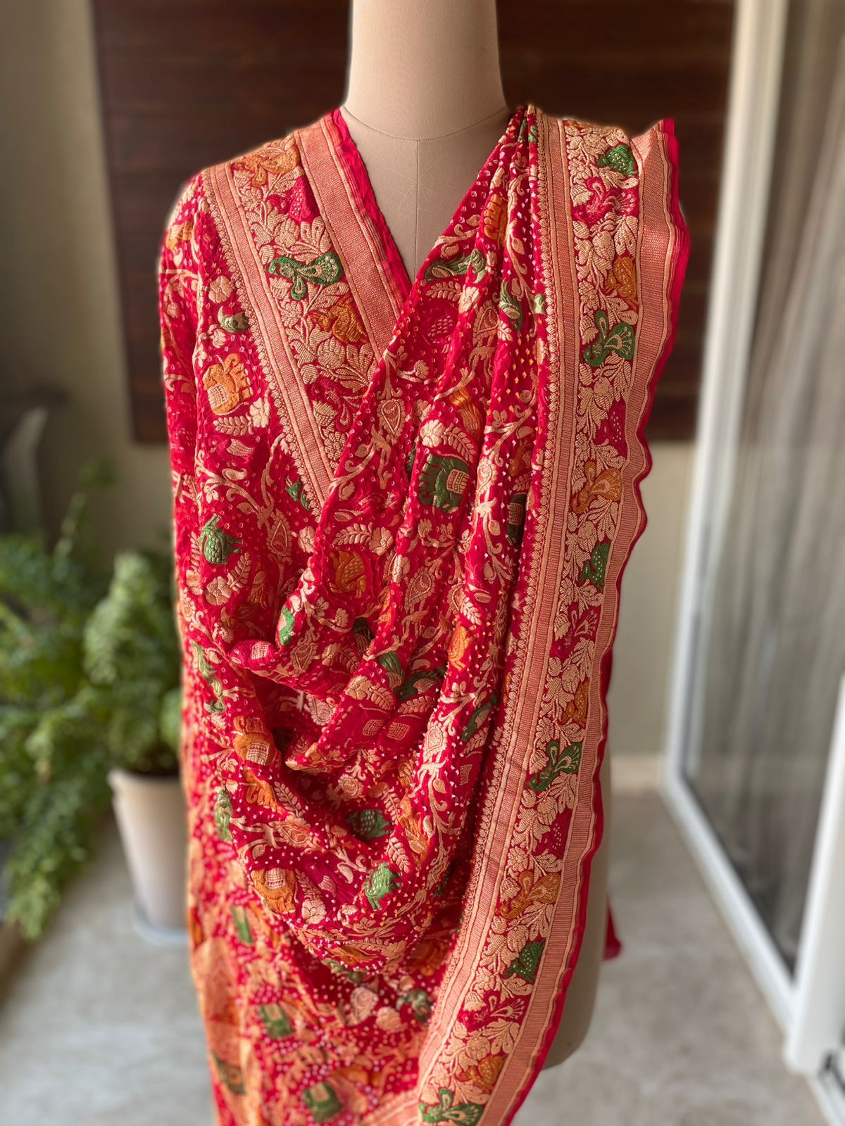 Astha - Red Meenakari Tilfi Dupatta