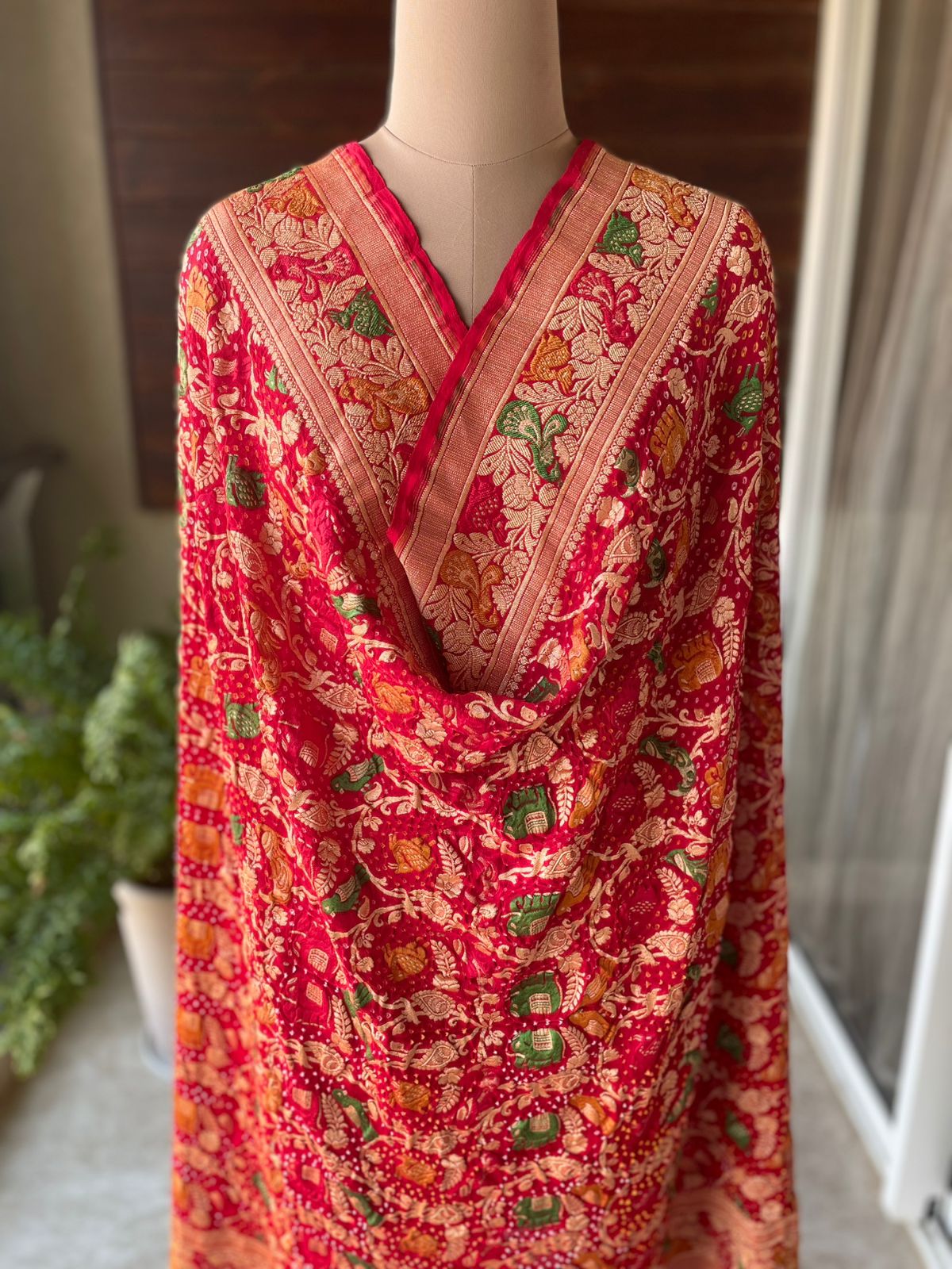 Astha - Red Meenakari Tilfi Dupatta