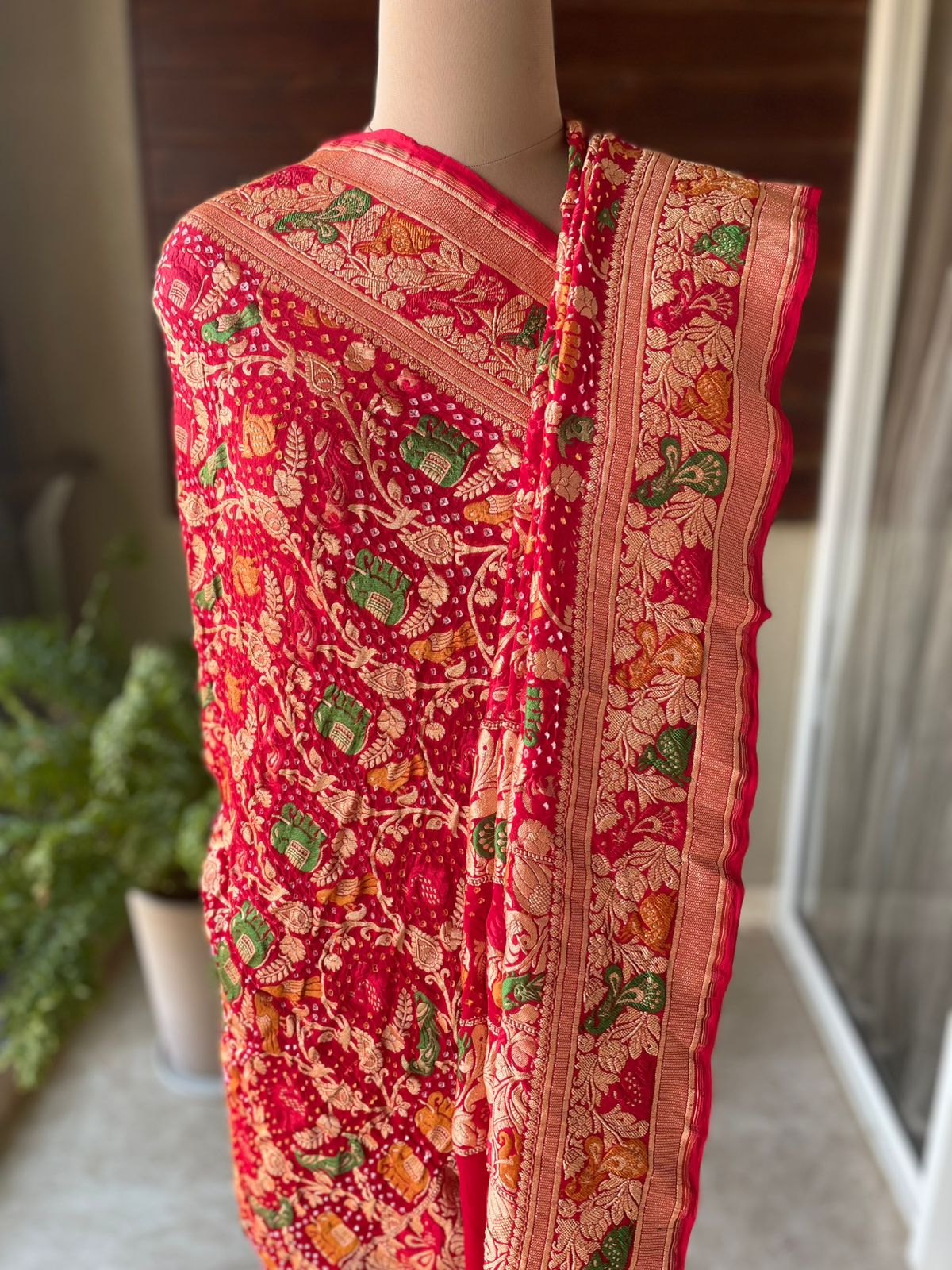 Astha - Red Meenakari Tilfi Dupatta