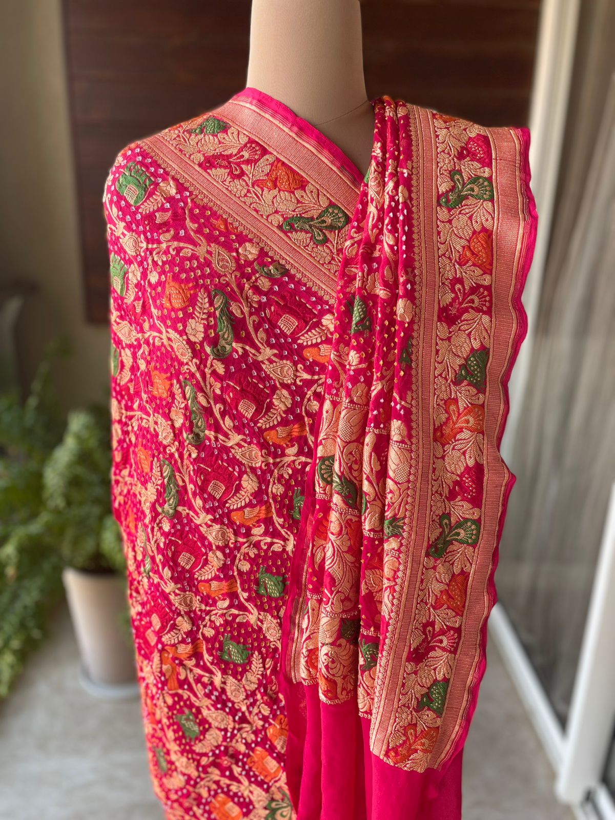 Itisha - Rani Pink Meenakari Tilfi Dupatta