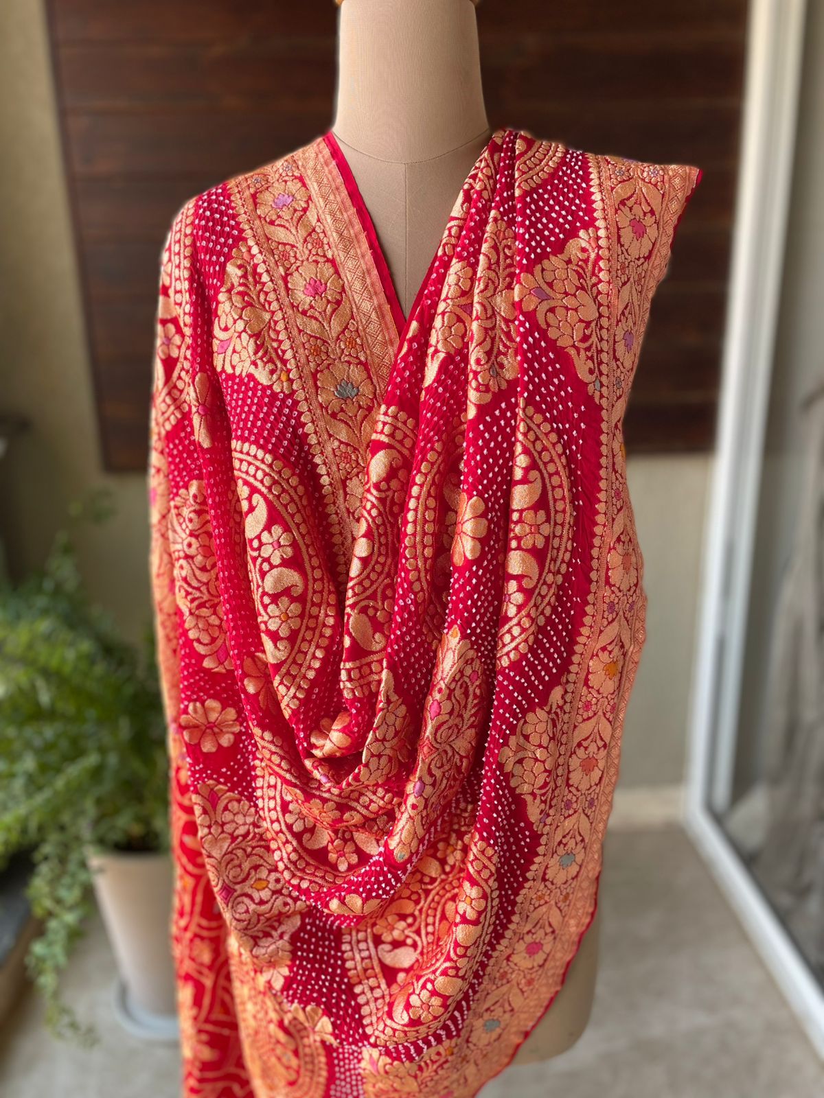Adrika - Red Meenakari Tilfi Dupatta