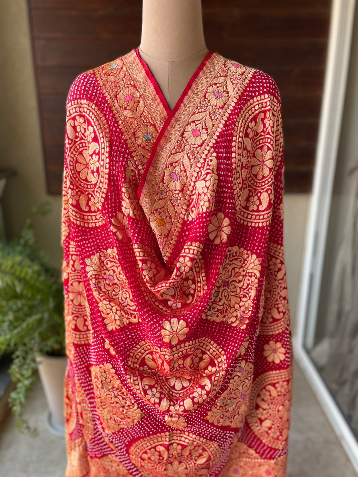 Adrika - Red Meenakari Tilfi Dupatta