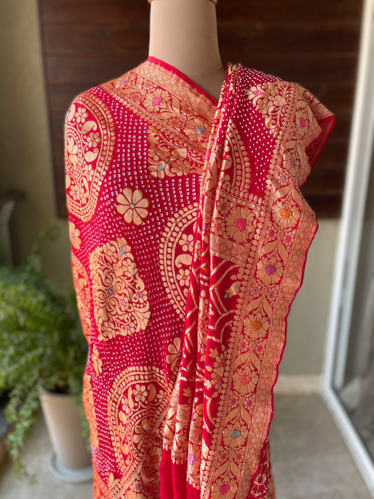 Adrika - Red Meenakari Tilfi Dupatta