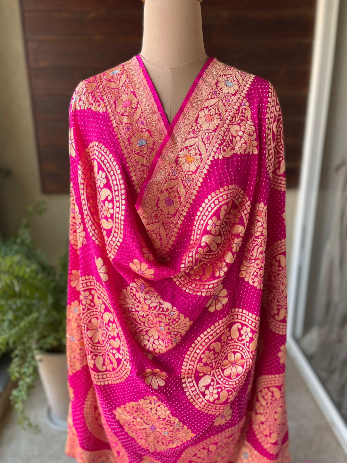 Maitri - Pink Meenakari Tilfi Dupatta