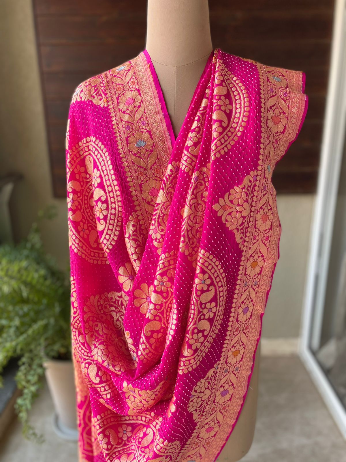 Maitri - Pink Meenakari Tilfi Dupatta