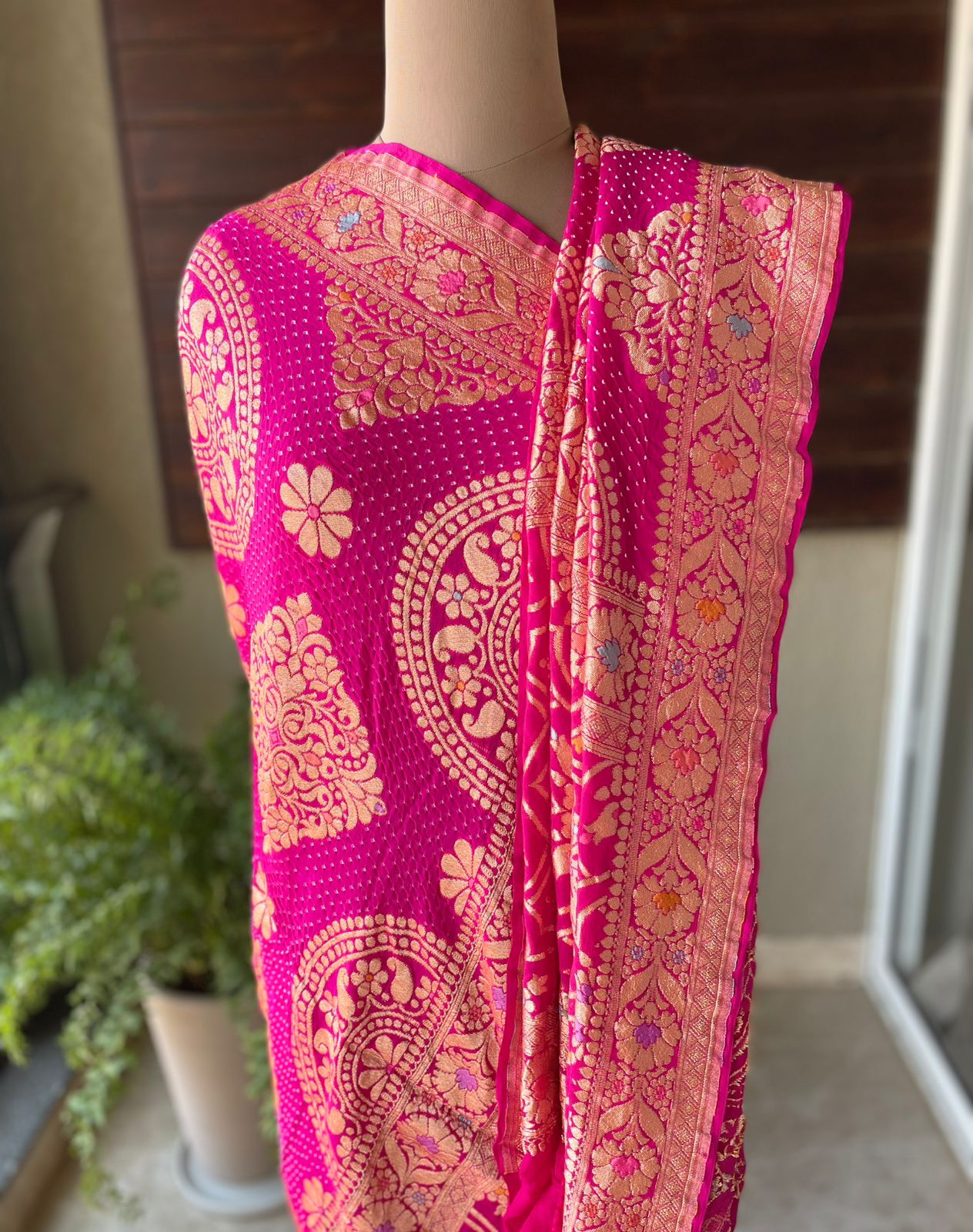 Maitri - Pink Meenakari Tilfi Dupatta