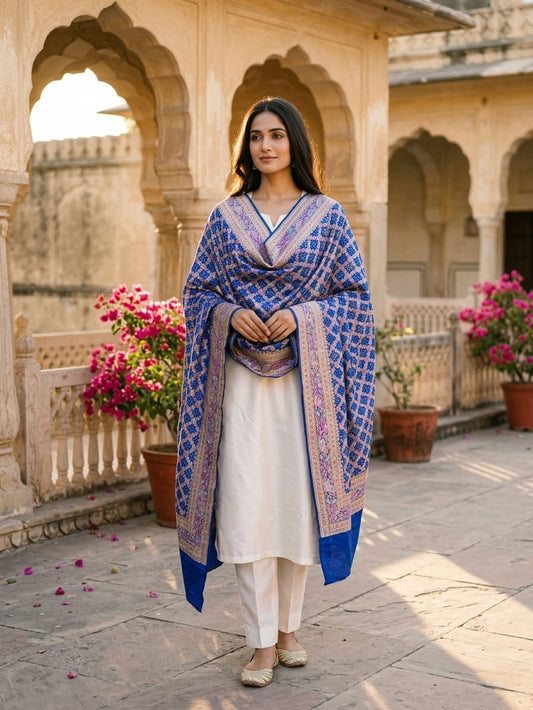 Ayanti - Blue Sangeet Meenakari Tilfi Dupatta