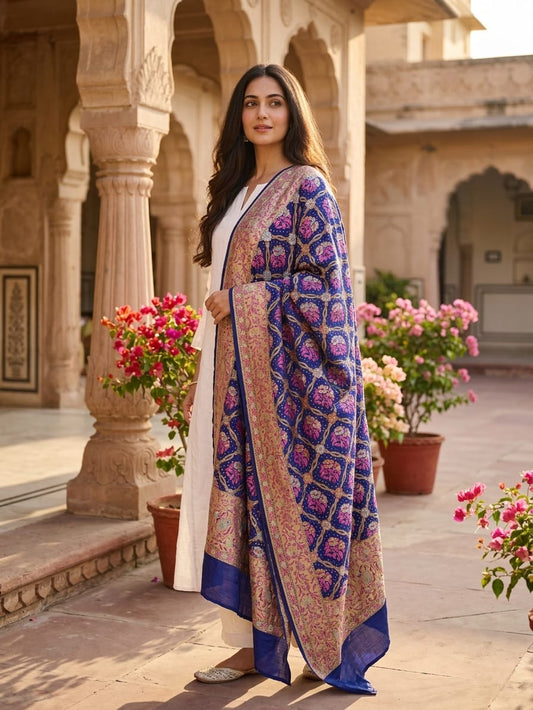 Devika - Blue Sangeet Meenakari Tilfi Dupatta