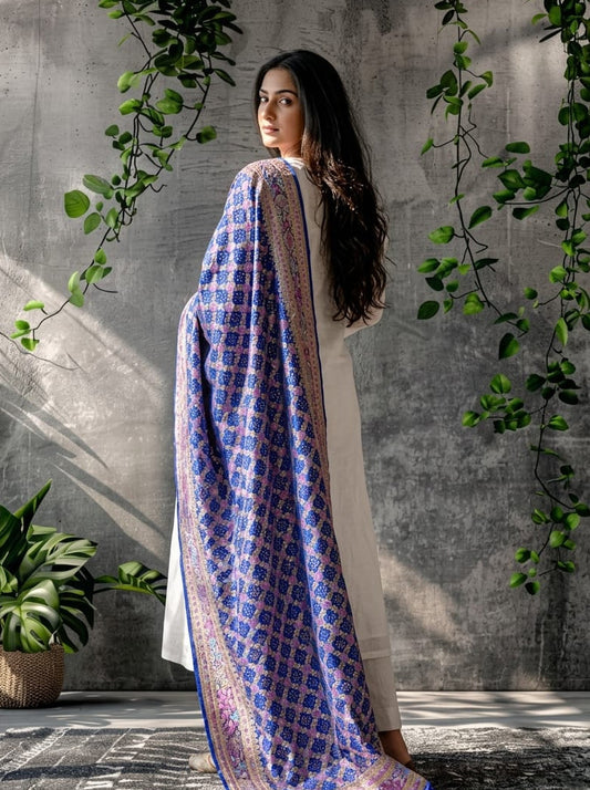 Ayanti - Blue Meenakari Tilfi Dupatta