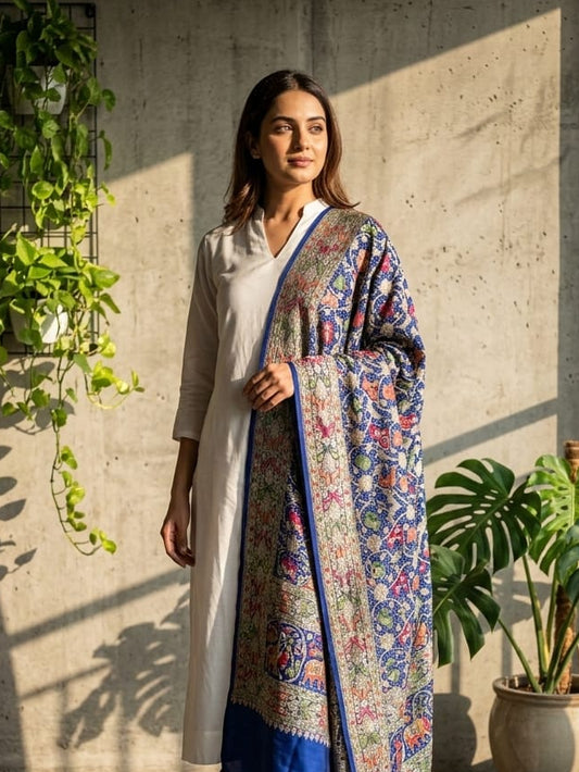 Rajwada - Blue Meenakari Tilfi Dupatta