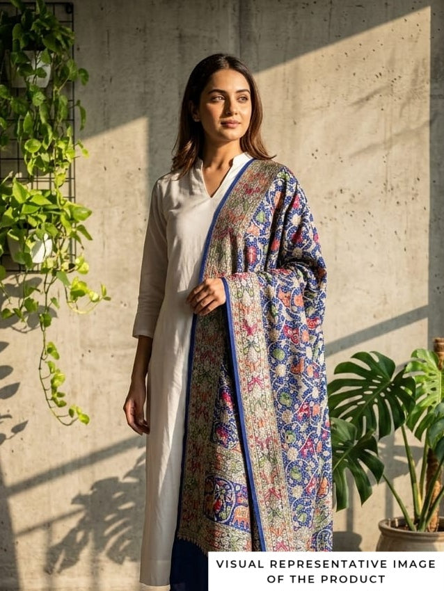 Rajwada - Blue Meenakari Tilfi Dupatta