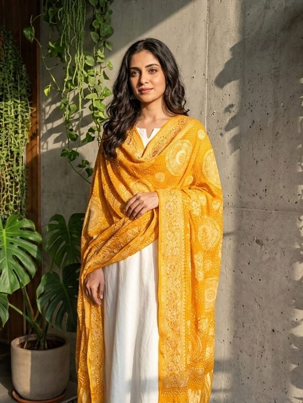 Noor - Yellow Meenakari Tilfi Dupatta