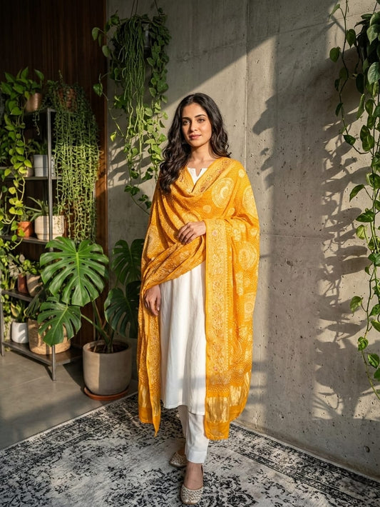 Noor - Yellow Meenakari Tilfi Dupatta