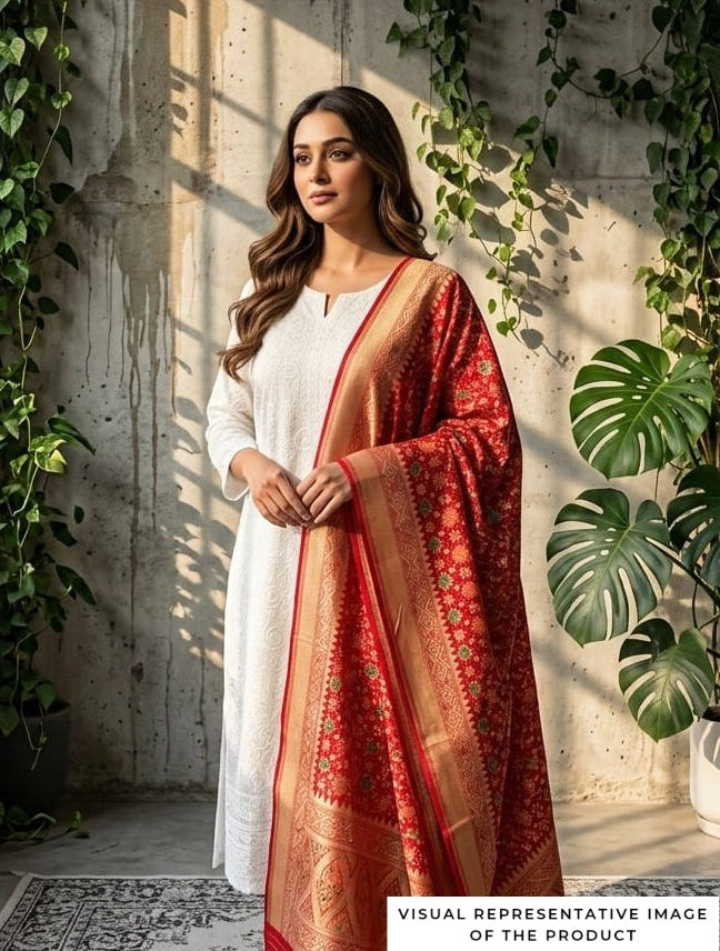 Poorvi - Red Meenakari Bandhani Dupatta