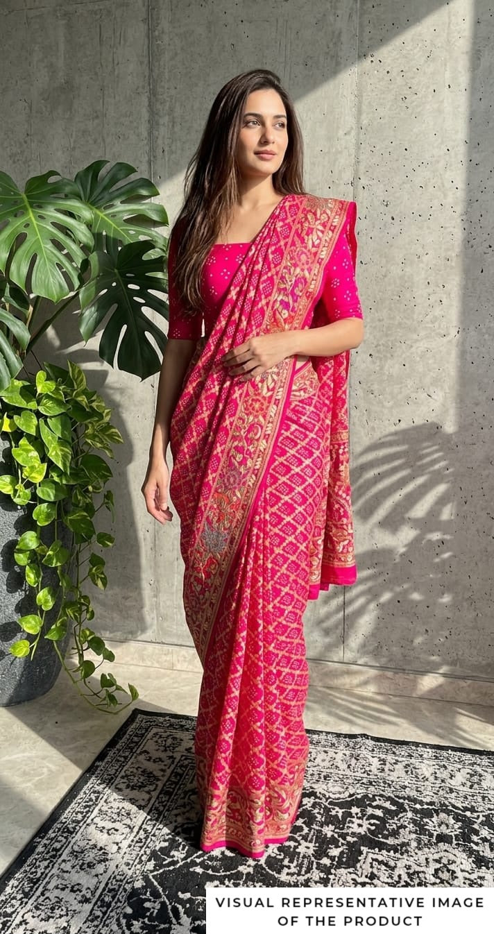 Chaitaly - Rose Pink Meenakari Tilfi Saree