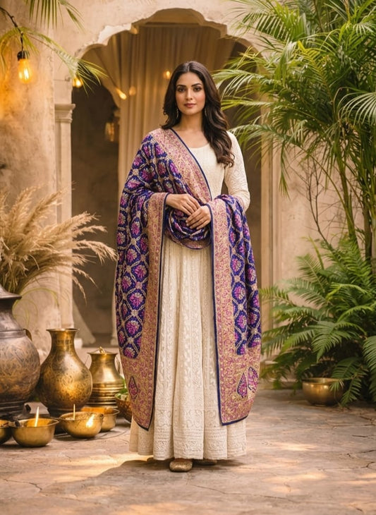 Devika - Blue Meenakari Tilfi Dupatta