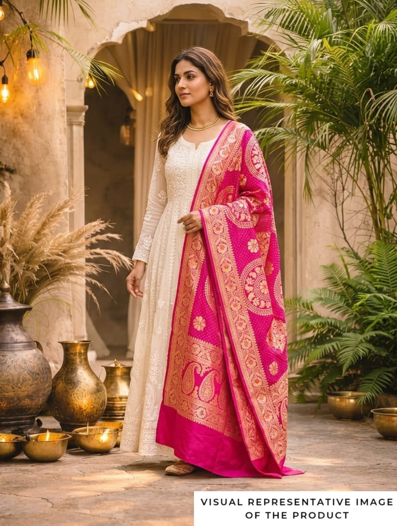 Maitri - Pink Meenakari Tilfi Dupatta