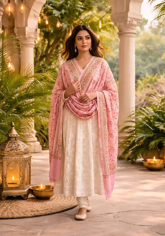 Aditri - Peach Meenakari Tilfi Dupatta