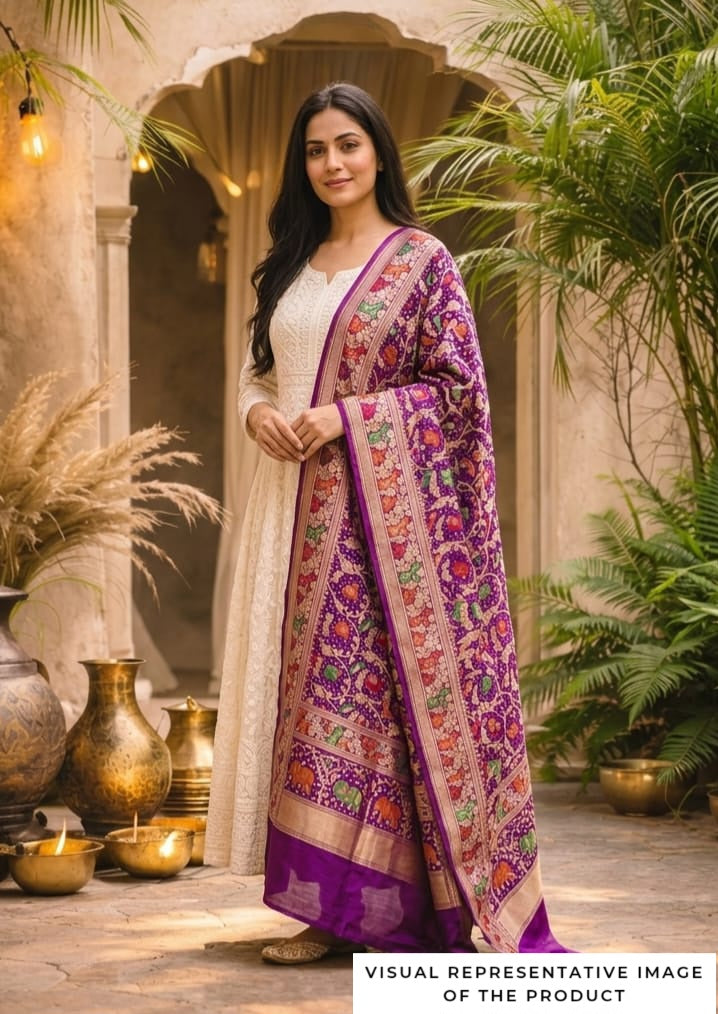 Gautami - Purple Meenakari Tilfi Dupatta