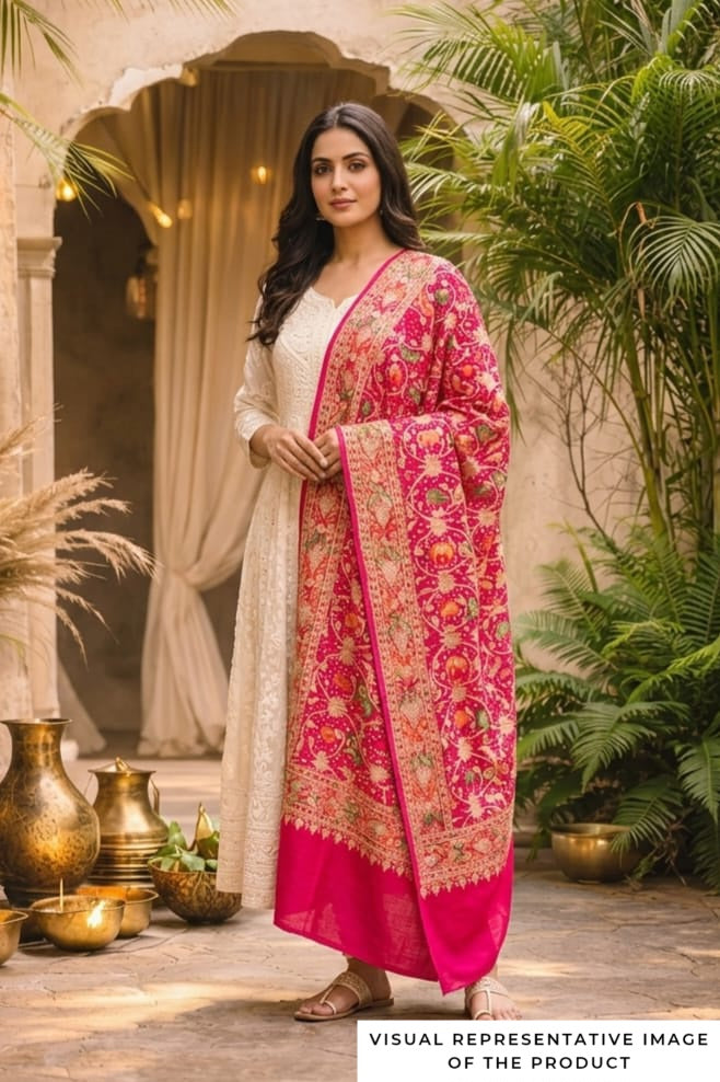 Anamika - Rose Pink Meenakari Tilfi Dupatta