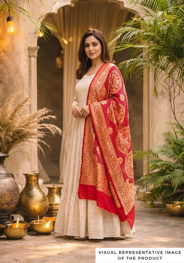 Adrika - Red Meenakari Tilfi Dupatta