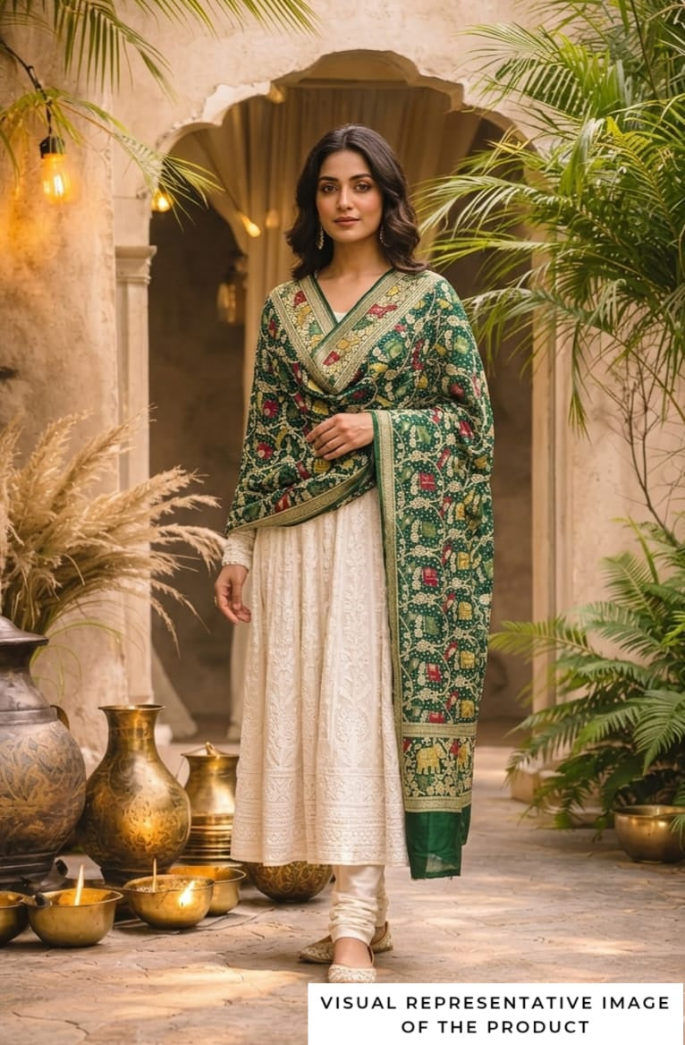 Vaidehi - Green Meenakari Tilfi Dupatta