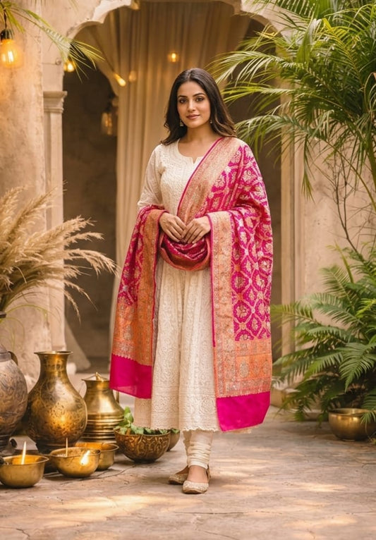 Ashita - Pink Meenakari Tilfi Dupatta