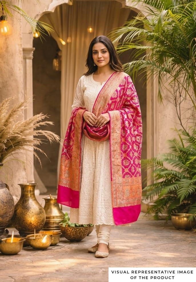 Ashita - Pink Meenakari Tilfi Dupatta