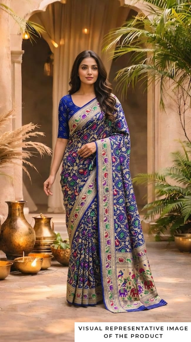 Varsha - Blue Meenakari Tilfi Saree