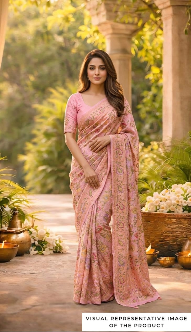 Dhwani - Peach Meenakari Tilfi Saree