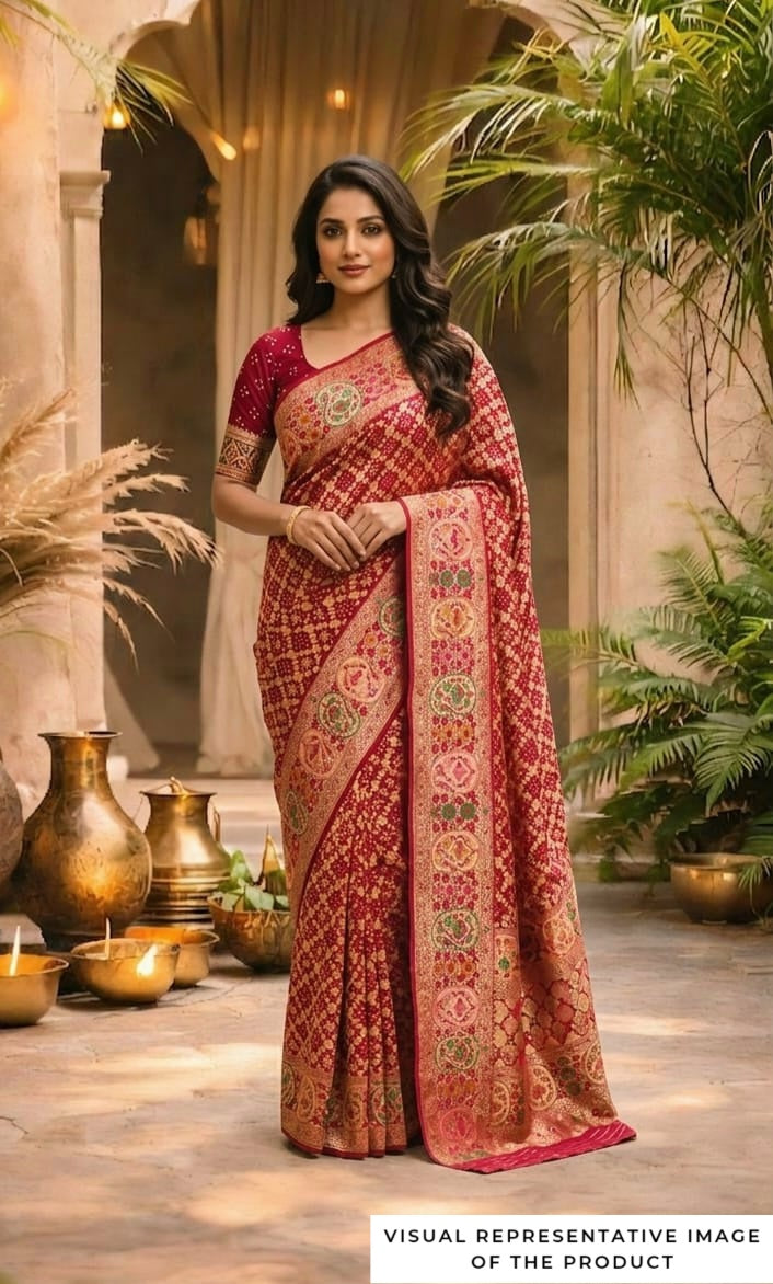 Raani Sa - Red Meenakari Tilfi Saree