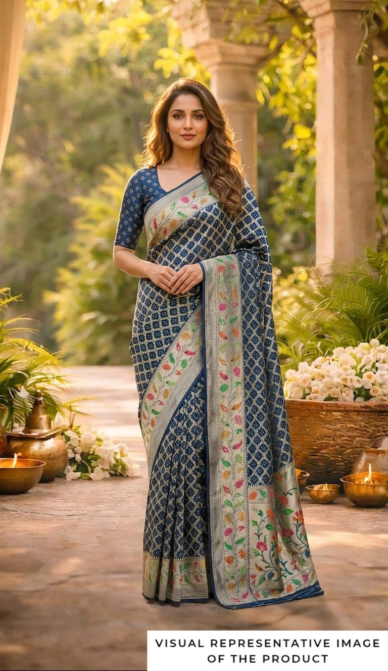Mehr - Blue Meenakari Tilfi Saree