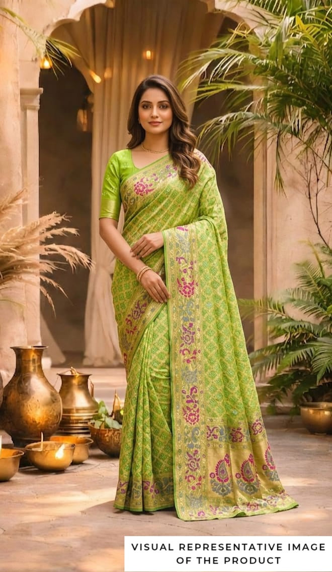Krisha - Light Green Meenakari Tilfi Saree