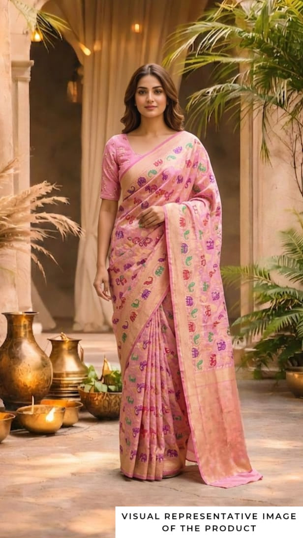 Ayushree - Peach Meenakari Tilfi Saree