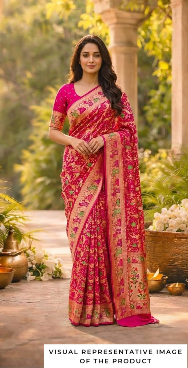 Yashika - Rose Pink Meenakari Tilfi Saree