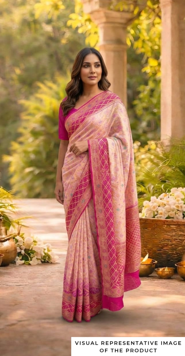 Miraya - Pink & Peach Meenakari Tilfi Saree