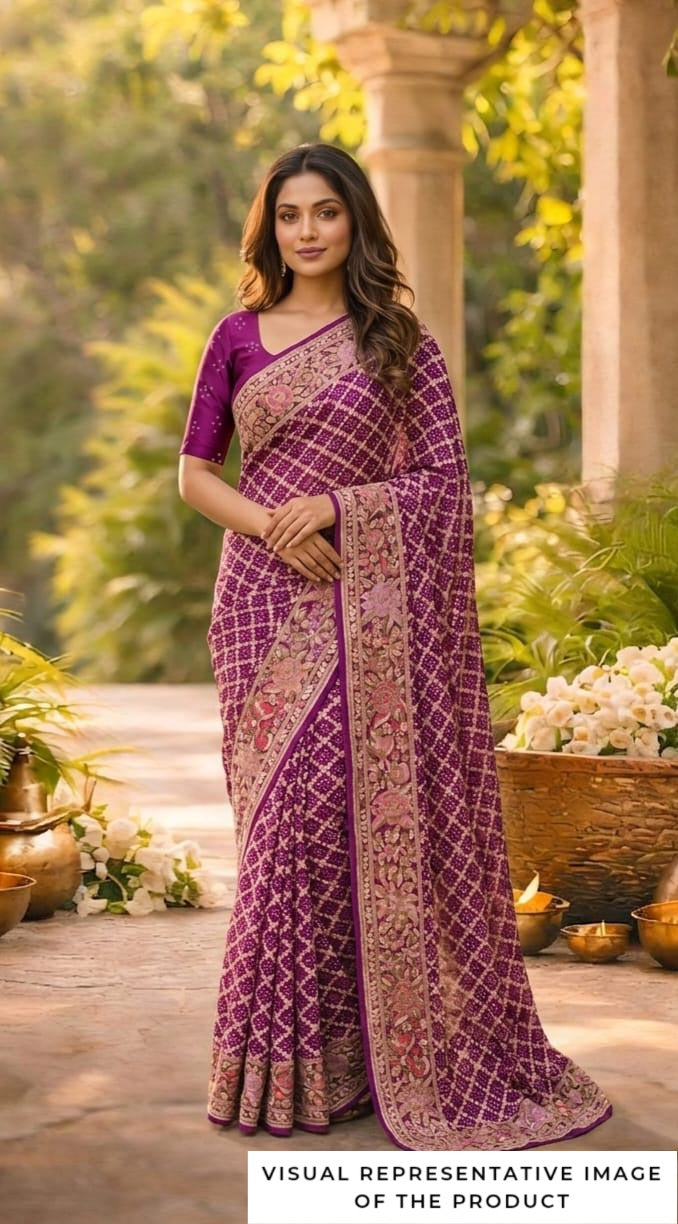 Amisha - Purple Meenakari Tilfi Saree