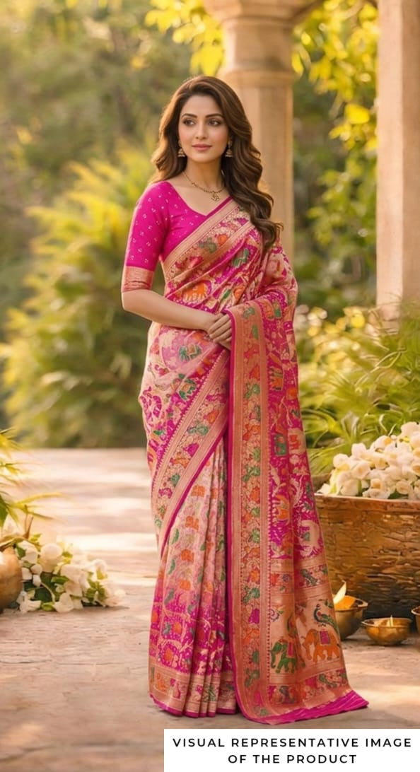 Niya - Pink & Peach Meenakari Tilfi Saree