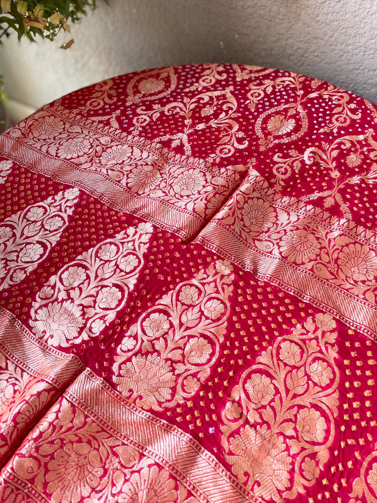 Trupti - Red Bandhani Banarasi Dupatta