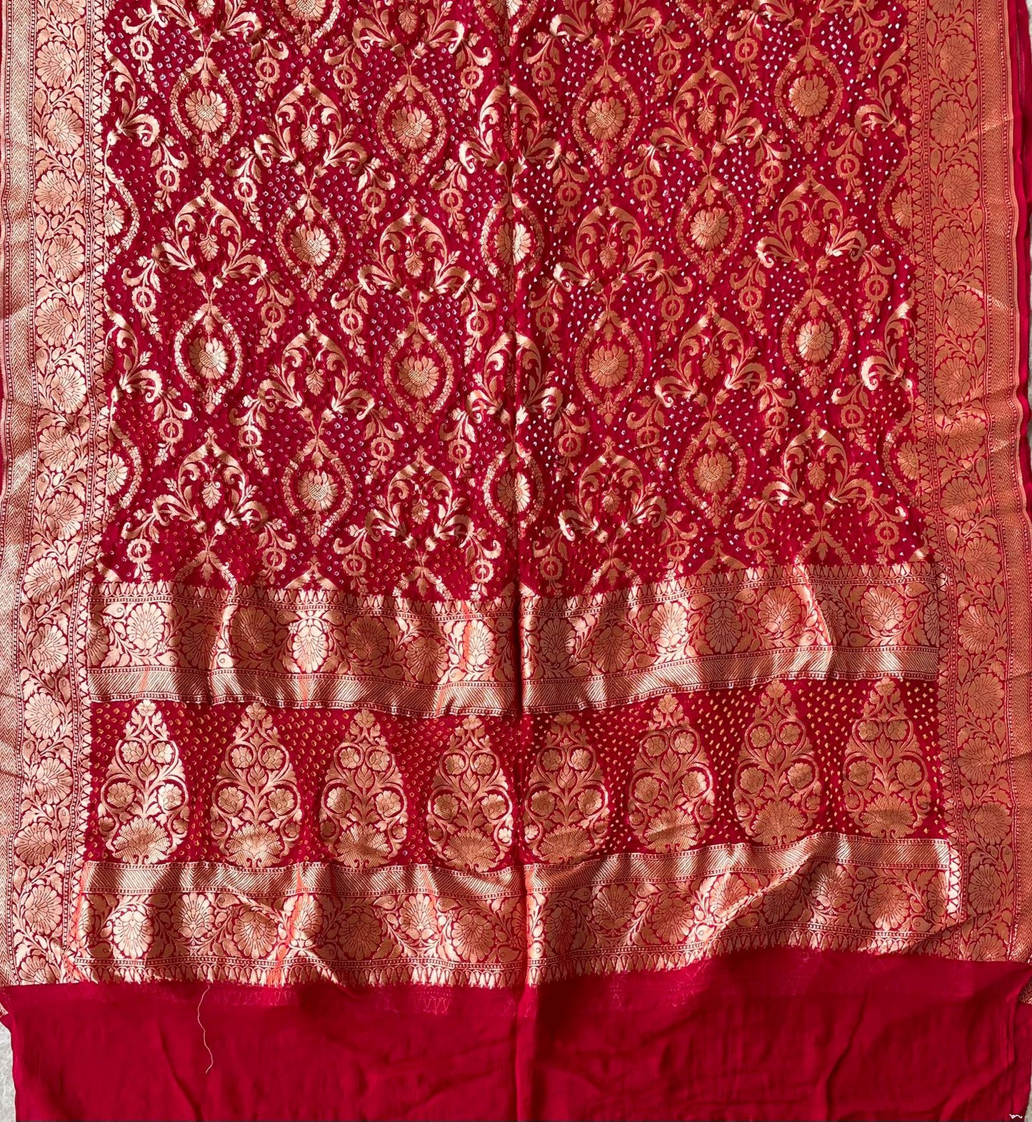 Trupti - Red Bandhani Banarasi Dupatta