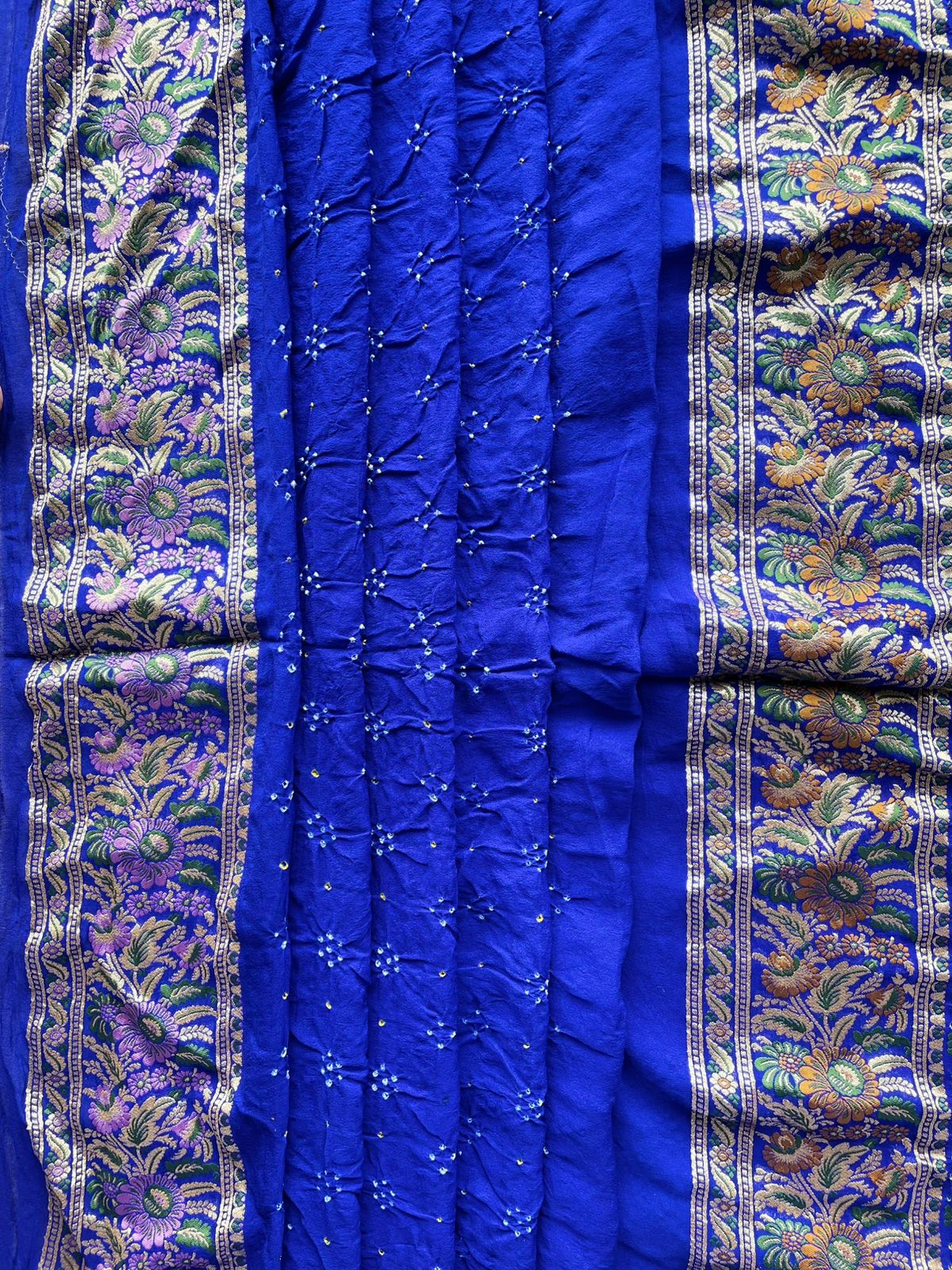 Aria - Blue Tilfi Meenakari Bandhani Saree