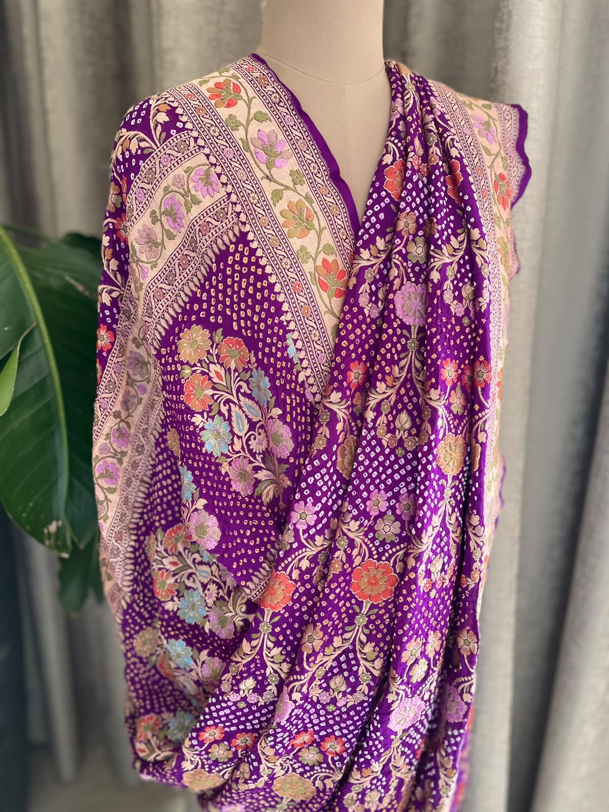 Amisha - Purple Tilfi Meenakari Bandhani Saree