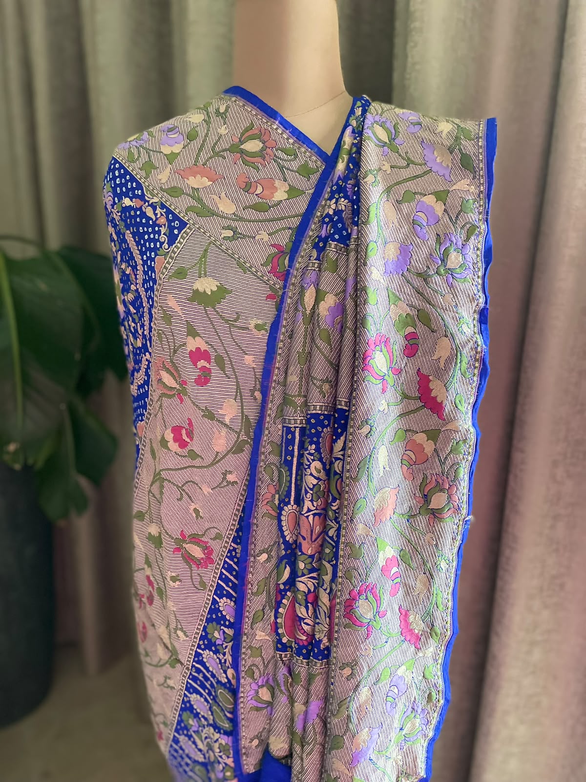 Ayanti - Blue Tilfi Meenakari Bandhani Dupatta