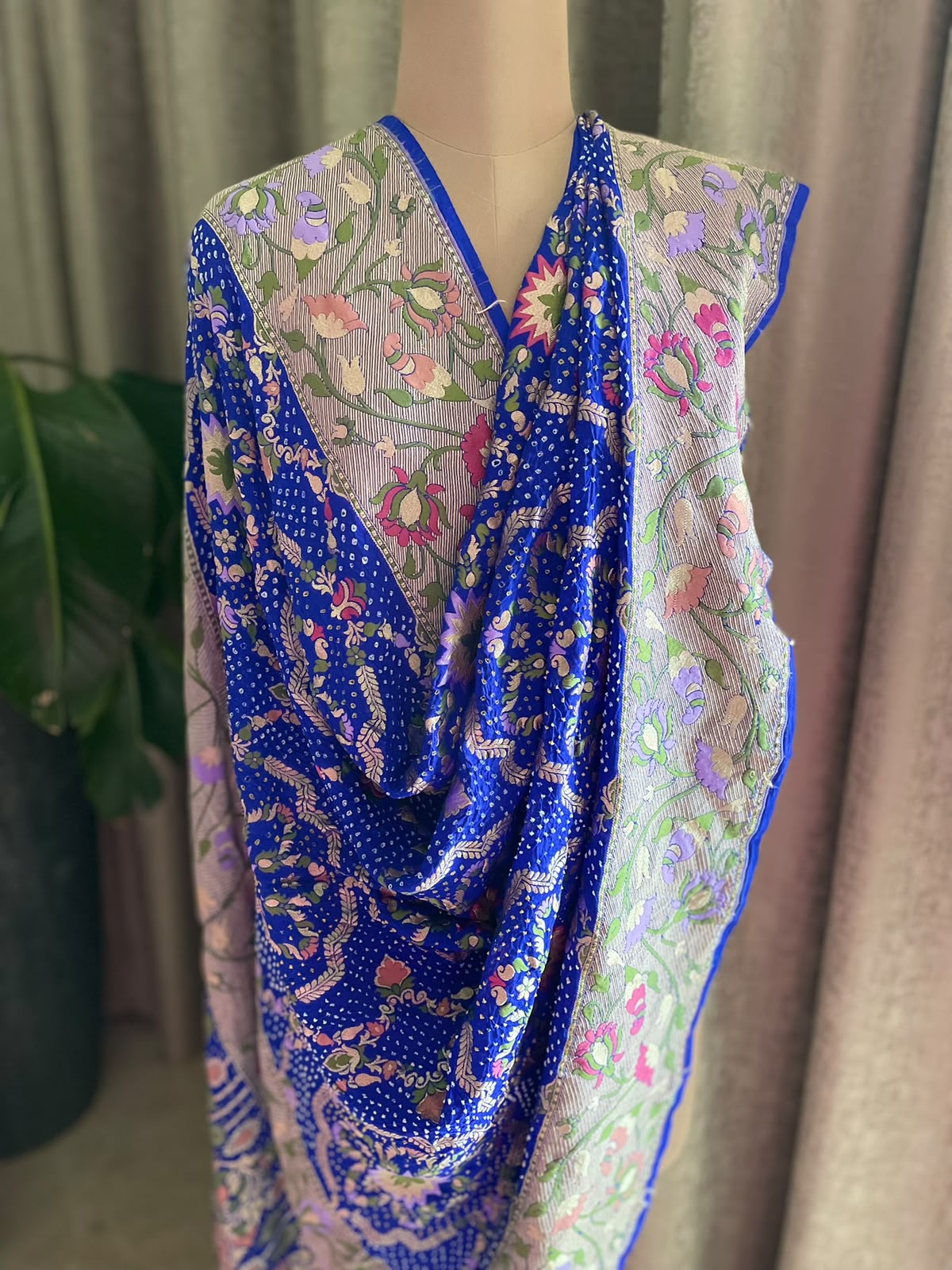 Ayanti - Blue Tilfi Meenakari Bandhani Dupatta