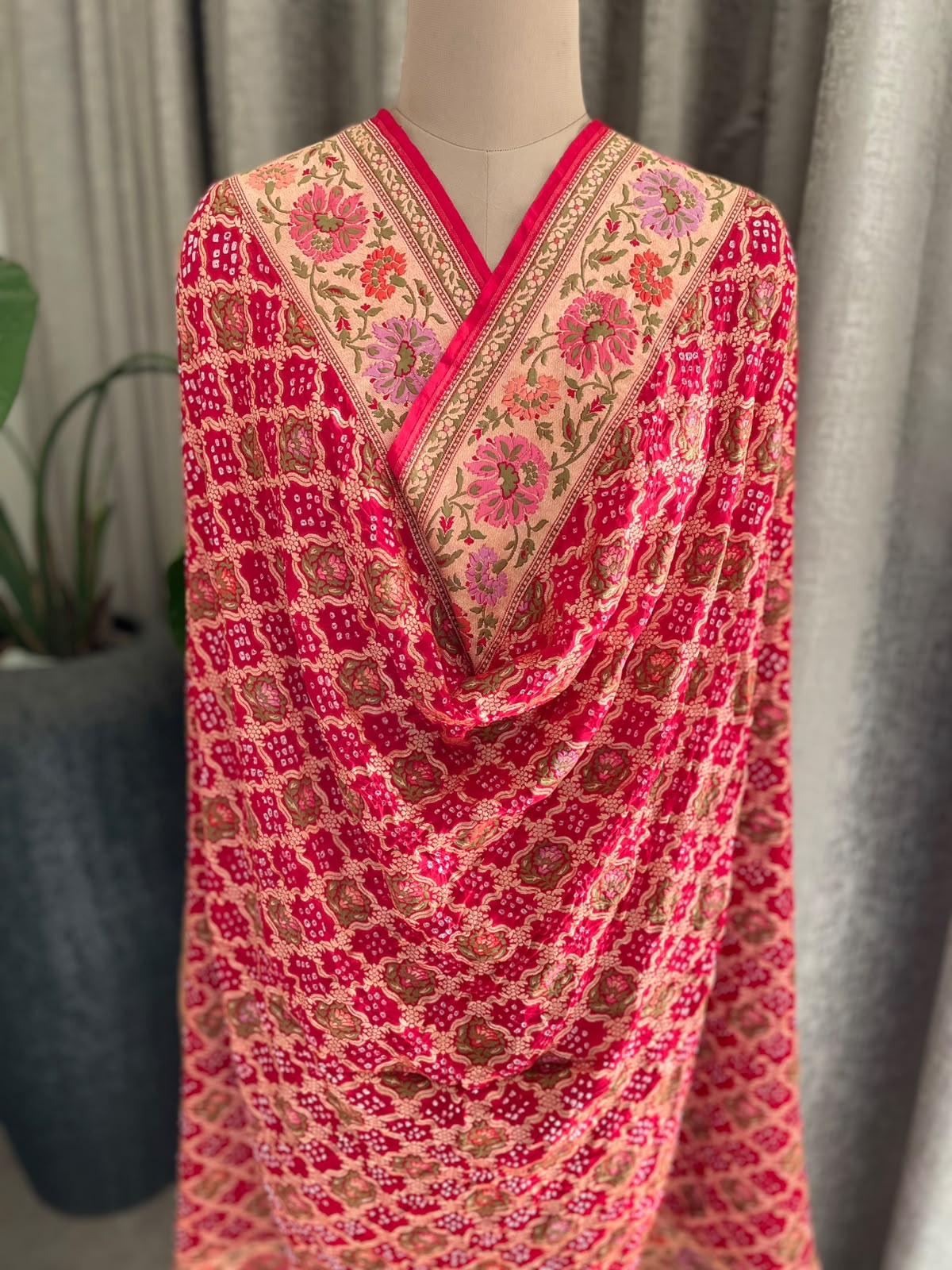 Apoorva - Red Meenakari Tilfi Dupatta